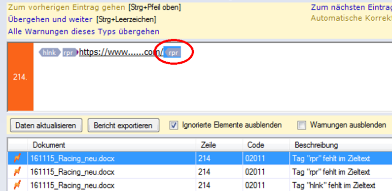Tags zu überschreiben.